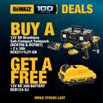 Dewalt 12v Brushless Compact Twin Pack Combi Drill Impact + X3 12V 3Ah battery