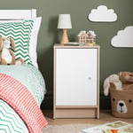 Argos Home Kids Malibu 1 Door Bedside Table - White & Acacia Oak