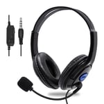 Stereo Computer Headset, LINKCOOL 3.5mm Headsets with Microphone Over Ear, Lightweight PC Headset In-line Control for School, Business Skype/Office Computer/Mobile Phone-Blue
