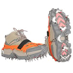 BLUEVER Crampons, 32 Dents Ice Traction Anti-Slip Snow Grips pour Bottes Chaussures pour la Marche, la randonnée, l'escalade, la pêche et l'alpinisme