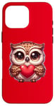 iPhone 16 Pro Max Owl Valentines Day Heart Kawaii Anime Owl For Girls Women Case