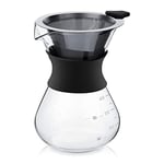 YunNasi Pour Over Coffee Maker Glass Hand Drip Coffee Brewer Set Coffee Filter Jug with Permanent Filter (400ml)