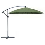 Proloisirs - Parasol déporté Pagode inclinable à Manivelle en Aluminium/fibre de verre ø 300 cm - kaki