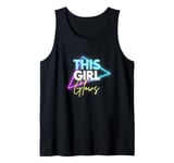 This Girl Glows For Kids Tie Dye Bright Colors 80's and 90's Tank Top