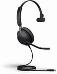 Jabra Evolve2 40 SE Wired Noise-Cancelling Mono Headset With 3-Mic Call Technology and USB-A Cable - Works with all Leading Unified Communications Platforms such as Zoom and Google Meet - Black