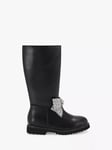 Kurt Geiger London Kids' Kensington Leather Bow High Leg Boots, Black