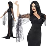 Morticia Ladies Costume Addams Family Immortal Soul Fancy Dress Halloween