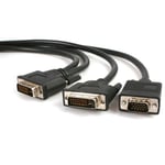 StarTech 6 ft DVI-I Male to DVI-D Male and HD15 VGA Male Video Splitter Cable - DVI to VGA connector - 6ft DVI to VGA Cable (DVIVGAYMM6) -