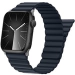 Tasikar Magnetic Straps Compatible with Apple Watch Strap 49mm 46mm 45mm 44mm 42mm Ultra 2 Ultra Series 10 9 8 7 6 5 4 3 2 1 SE 2 SE, Silicone Band with Magnetic Closure for Men Women (Navy Blue)