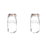 Kilner 3 Litre Glass Round Clip Top Jar (Pack of 2)