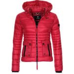 EIJFKNC Manteau Femme Coton Paddedd Léger Chaud Pardessus Manteau Casual Solide Veste Femmes Parkas Survêtement, Rouge, XXL