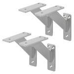 4x Support Etagere murale fixation flottante aluminium argent