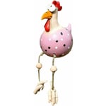 Fei Yu - Poulet Décoratif, Coq Résine et Céramique 25 cm, Décoration de Jardin Piquet de Jardin Figurine Patio Résistant aux Intempéries (Style c)