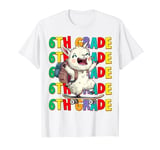 Kids Sixth 6th Grade Back To School LLama Skateboarding Boys T-Shirt