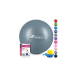 TRESKO® Ballon de Gymnastique Anti-éclatement Boule d'assise Balle de Yoga Balles d'exercices Fitness 300 kg avec Pompe à air (Cool Grey Blue, 65 cm)