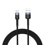 TELLUR Data Cable, USB to Micro USB, LED, Nylon Braided, 1.2M, Black