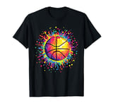 Colorful Basketball Polka Dot Splash Art T-Shirt