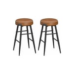 Vasagle - Collection Echo Tabouret de Bar, Lot de 2, Chaise de Cuisine, Siège Haut, en pu avec Coutures, Hauteur Assise 63 cm, pour Cuisine, Bar à