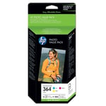 HP 364 Series Photo Value Pack - Pack de 3 - jaune, cyan, magenta - blister - cartouche imprimante/kit papier - pour Deskjet 35XX; Photosmart 55XX, 55XX B111, 65XX, 7510 C311, 7520, Wireless B110