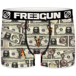 Boxers Freegun  Boxer Homme Microfibre DOLLAR Gris Noir