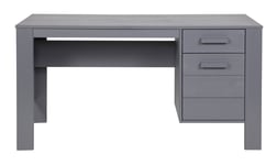 Bureau anthracite en pin massif brossé, H74 x L141 x P59 cm Pegane