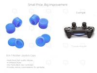 BLUE Joystick Caps 8pc PS4 Controller 100% Silicone Extender XBOX 360 thumbstick