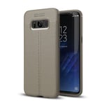 Samsung Galaxy S8 Plus      Leather Texture Case    Grey