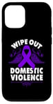 Coque pour iPhone 12/12 Pro Wipe Out Domestic Violence, ruban violet