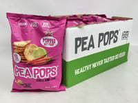 Pea Pops Healthy Chickpea Crisps Plant-Based Protein Snacks 12 X 80g Chilli Lime