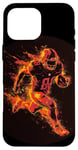 Coque pour iPhone 16 Pro Max Un joueur de football brûle comme une météorite dans le feu et les flammes