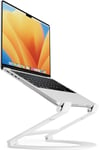 Curve Flex | Support Ergonomique en Aluminium pour Ordinateur Portable et MacBook, réglable en Hauteur et en Inclinaison, Convient aux Ordinateurs de 10 à 17 Pouces, Blanc Mat., TS-2202