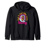 Just A Girl Who Loves Skiing Winter Sports Ski Girl Kids Zip Hoodie