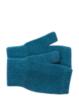 Celtic & Co. Moss Stitch Lambswool Fingerless Gloves, Icelandic Blue