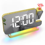 Kingso - Réveil Horloge électronique led colorée avec veilleuse projection pour décoration de la maison Doré Hasaki