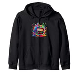 Splash Art Vintage Radio Antique Radios Zip Hoodie