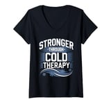 Womens Ice Bath and Cold Shower Wellness Cold Therapy Recovery Tee V-Neck T-Shirt