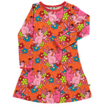 Småfolk Mønstret Kjole Med Blomster Og Kaniner Oransje | Oransje | 7-8 years