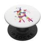 Couple dansant latin aquarelle Rumba Dancer PopSockets PopGrip Interchangeable