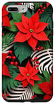 iPhone 7 Plus/8 Plus Red Poinsettia Winter Christmas Botanical Xmas Flower Case