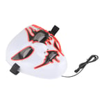 (with Red Light)Masquerade Glowing Mask With EL Cold Light Plastic White FST