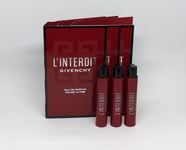 3x Givenchy L'Interdit ROUGE ULTIME Ladies EDP (3x1ml Sample Size) Eau De Parfum