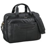 STILORD 'Quest' Grand Sacoche Ordinateur 15.6 pouces Cuir Sac Bandoulière Femme Sac à Main Homme Sac de Travail sacs ordi portable Vintage XL, Couleur:noir