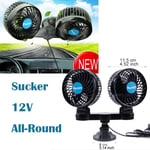 Car Truck Dual Fan 24V 2-speed Sucker Suction All-Round Cool Air Fan Slient Cool