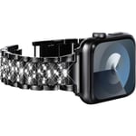 Kompatibel med Apple Watch Armband 41mm 40mm 38mm, Kvinnors Bling Diamant Strass Armband för Apple Watch Armband SE(GEN 1 2 3) iwatch Armband Serie 9 BlingBlack 41mm/40mm/38mm