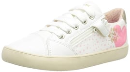 Geox J GISLI Girl Basket, White/DK Pink, 24 EU