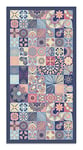 Panorama Tapis du Sol Vinyle Carreaux Ciments Cuisine Rose 120x170 cm - Tapis de Cuisine en PVC Linoléum Vinyle - Antidérapant Lavable Ignifuge - Tapis pour Cuisine Bureau Salon - Protection du Sol