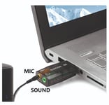 MINI JACK PC HEADPHONE MIC TO USB ADAPTER External Sound Card for Laptop Macbook