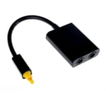 Adaptateur de câble audio optique numérique Toslink à double port 1 entrée 2 sorties Noir Câble Optique Audio Splitter Adaptateur fibre Optique Anpviz