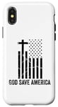 iPhone X/XS God Save America Sign,God American Flag Jesus Save America Case