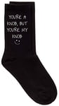 60 Second Makeover Limited You're A Knob But You're My Knob Socks Black Calf Socks Husband Boyfriend Christmas Valentines Socks Birthday Mens Prese(Size: O